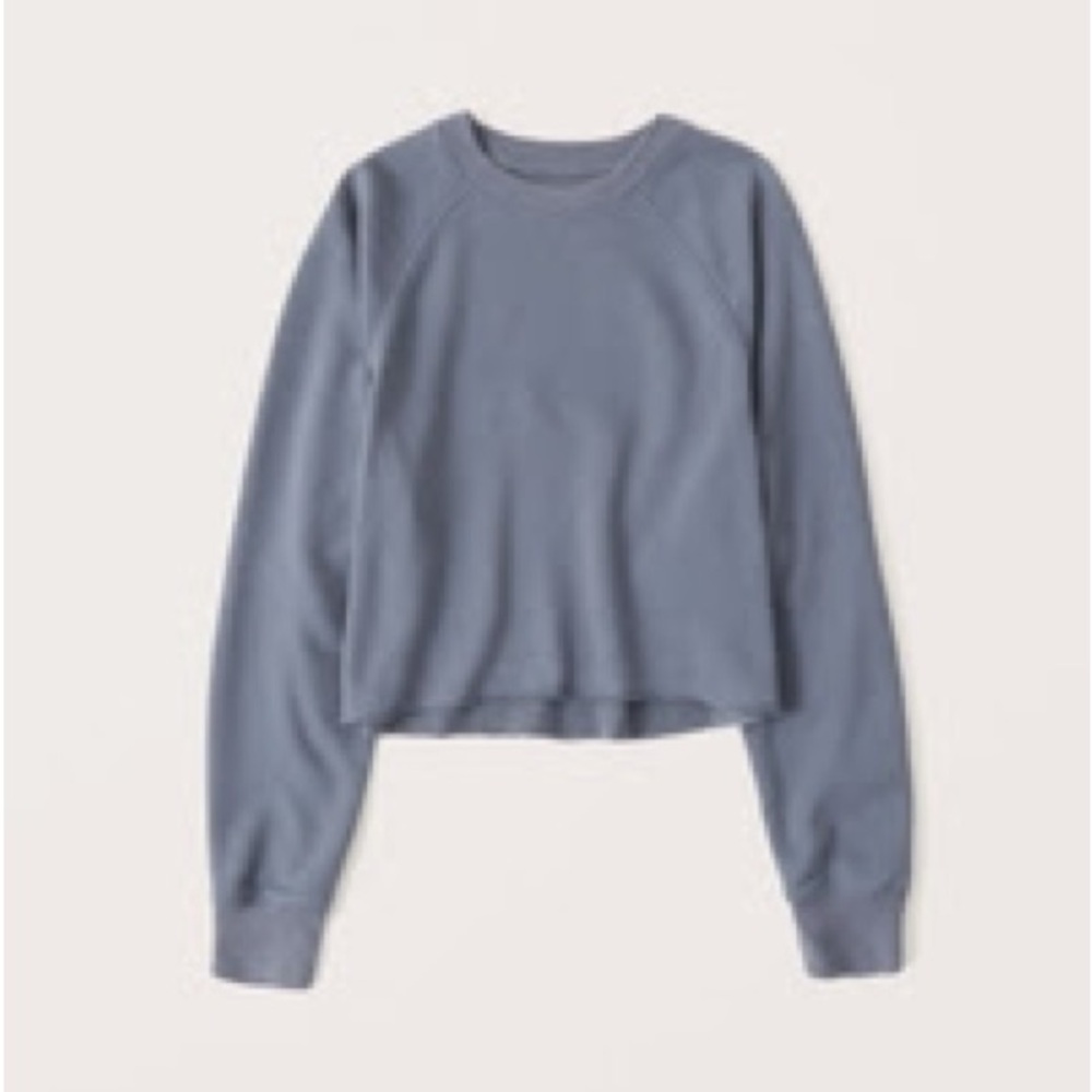 Abercrombie & Fitch Women's Terry Cutoff Crew Sweatshirt in Blue, size S